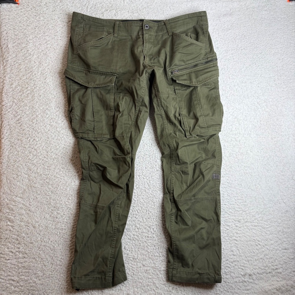 G-Star Raw Rovic Zip 3D Tapered Cargo Pants Mens 40x32 (42x29) Green D02190